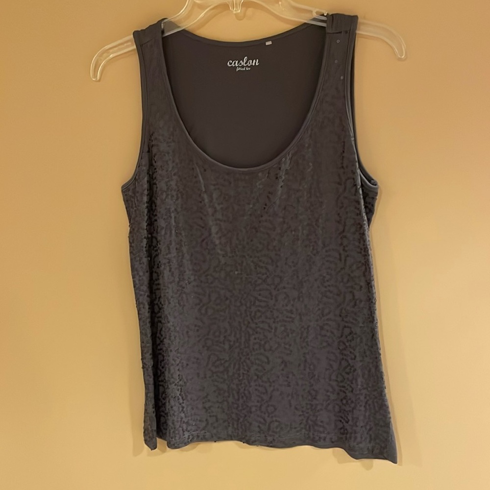 Grey sequins top- cotton